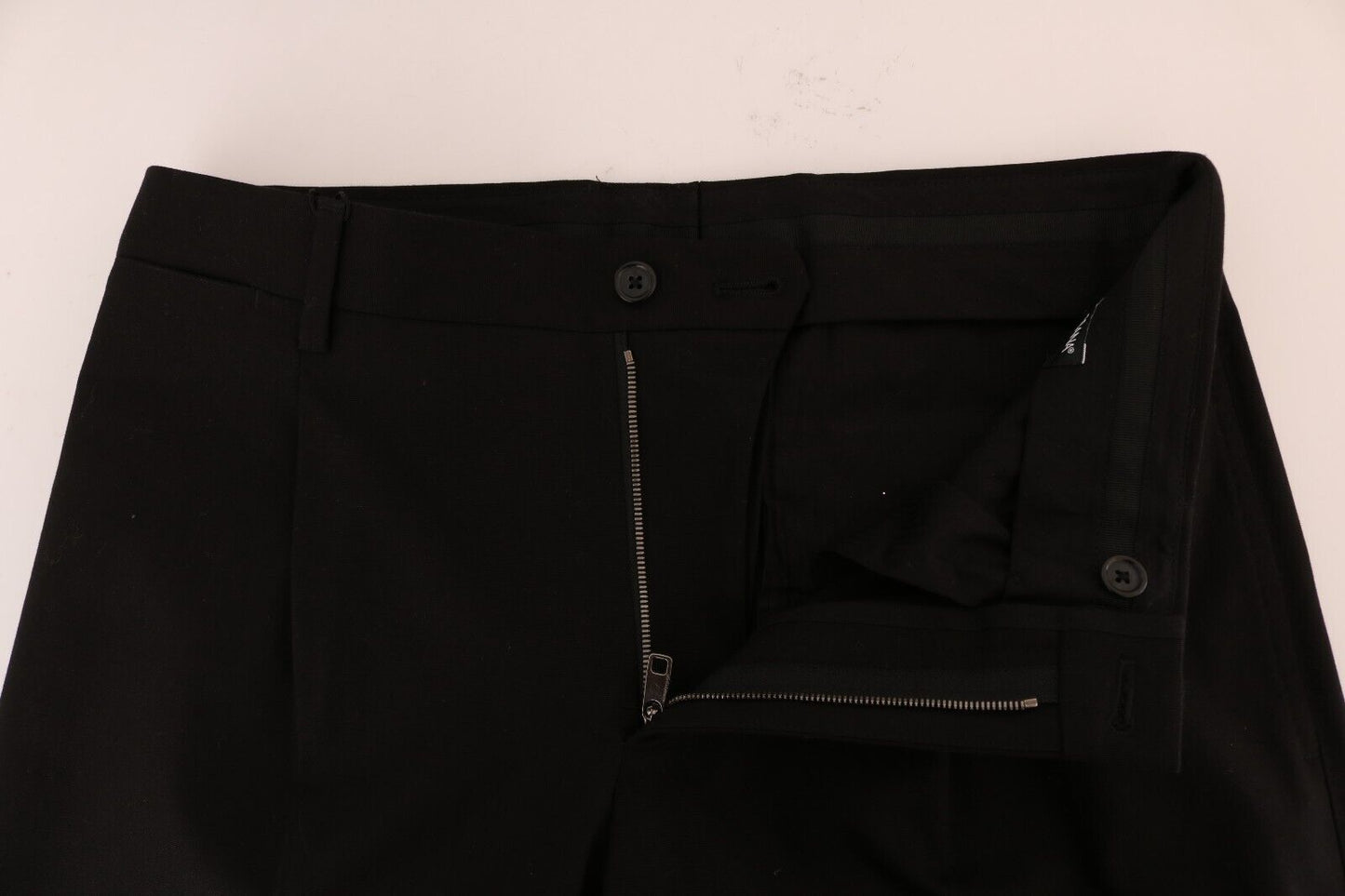 Pantalones elásticos de algodón negros elegantes