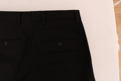 Pantalones elásticos de algodón negros elegantes