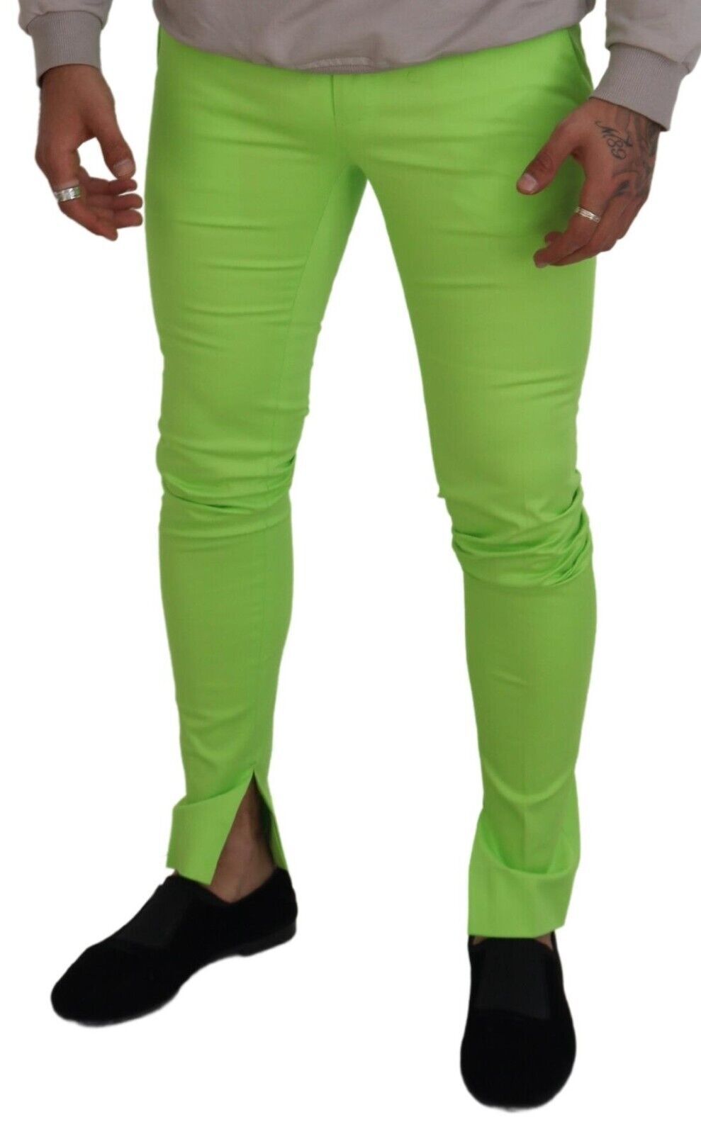 Pantalón chino elegante de algodón verde claro