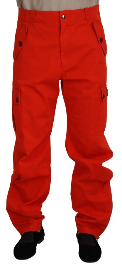 Pantalón rojo elegante en mezcla de algodón