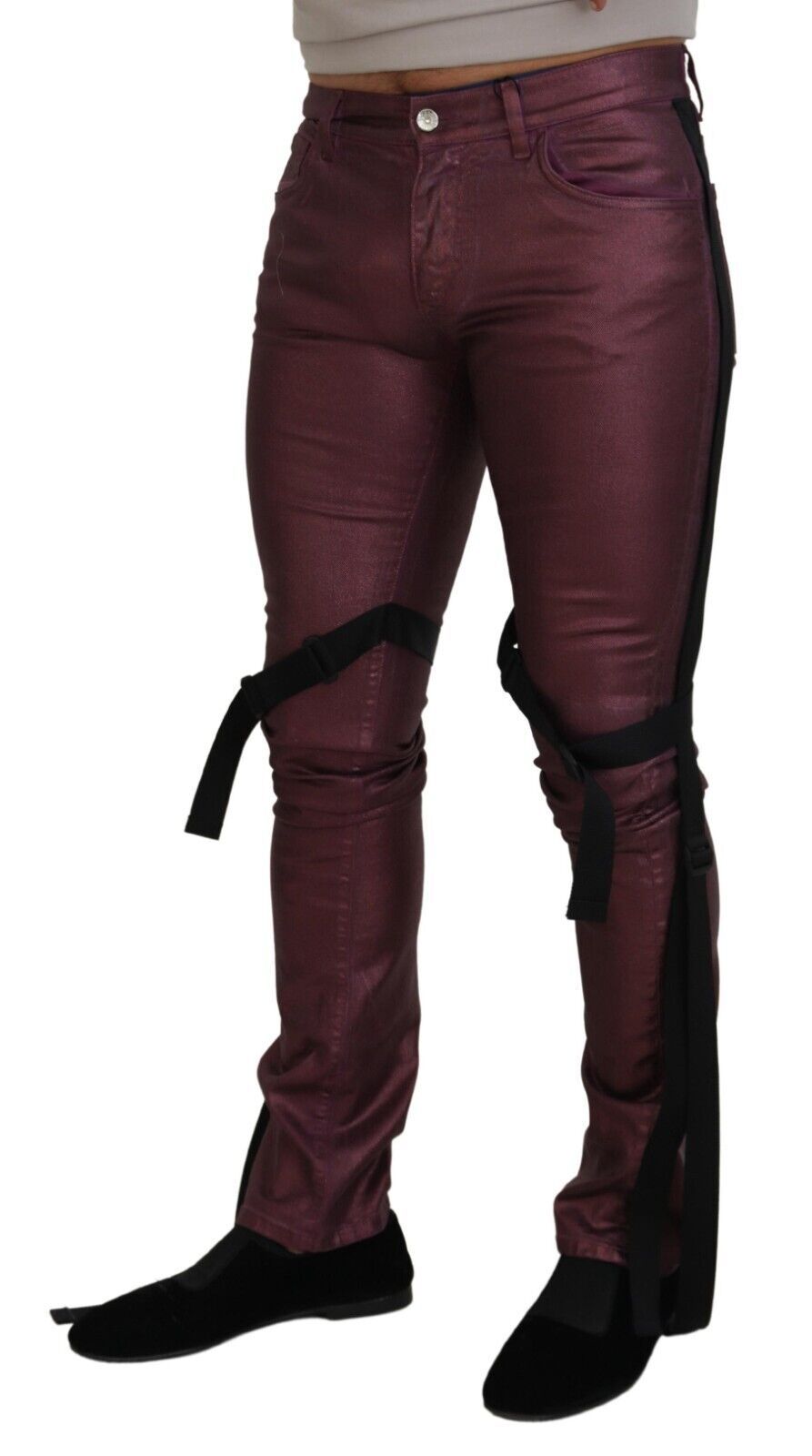 Elegante magenta katoenen broek