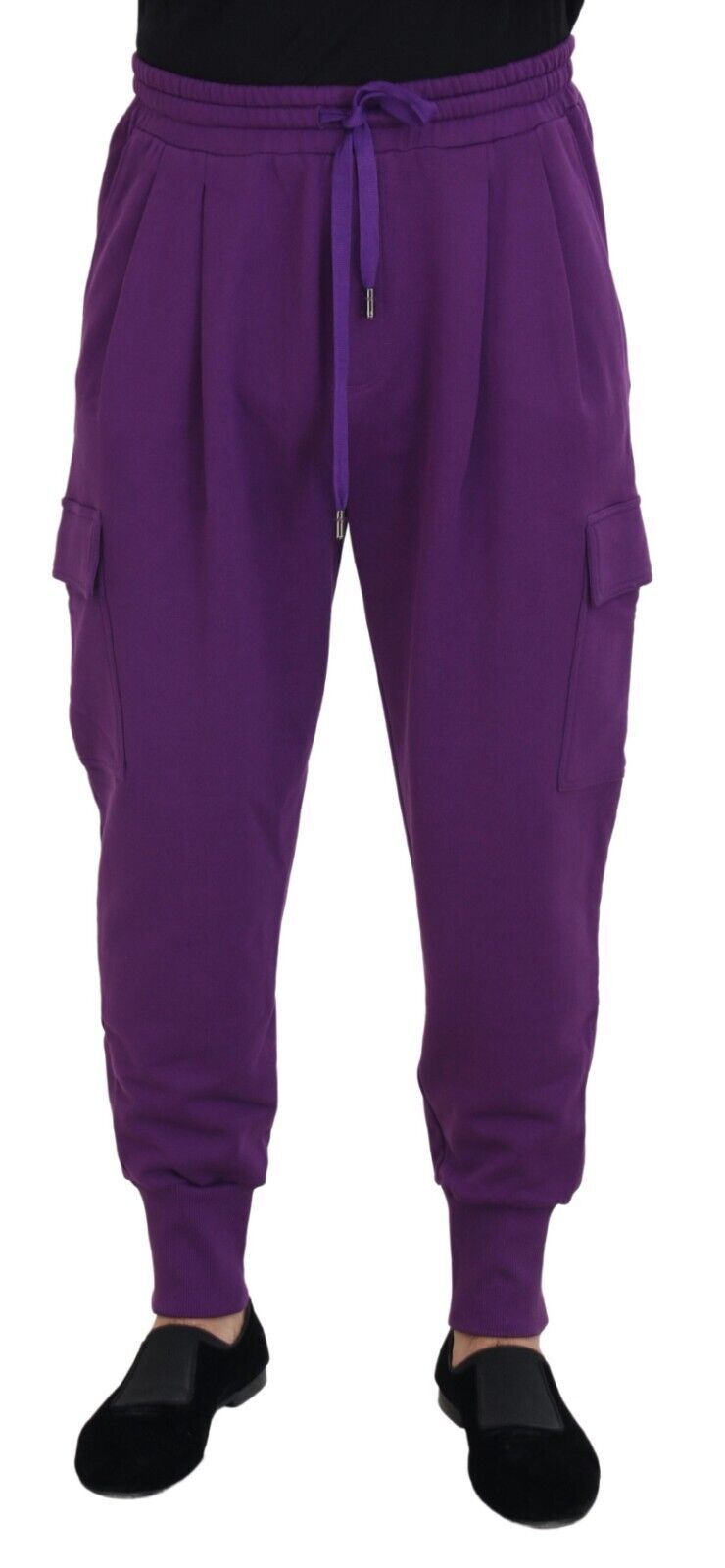 Elegante paarse katoenen cargo-joggingbroek