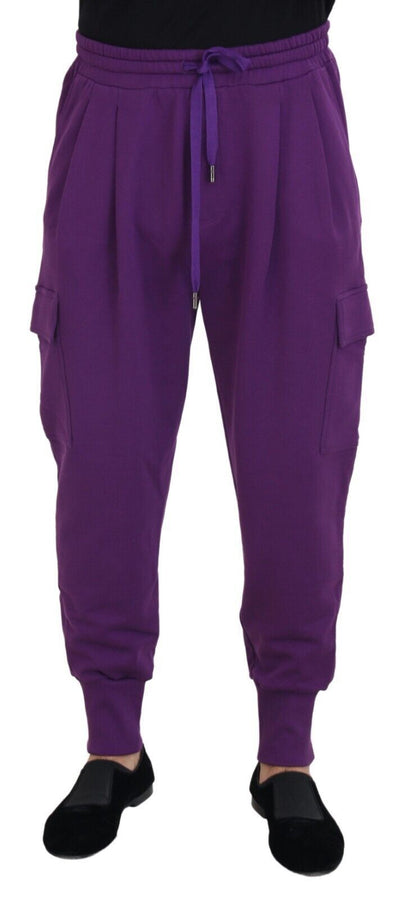 Pantalón deportivo cargo de algodón morado elegante