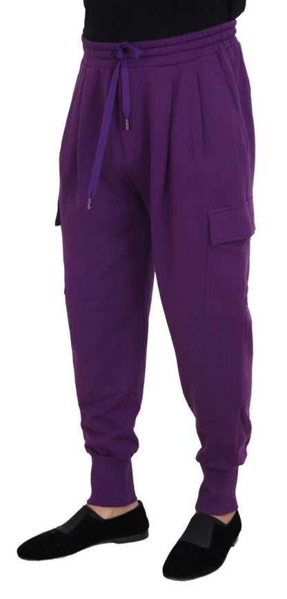 Elegante paarse katoenen cargo-joggingbroek