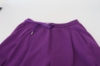 Pantalón deportivo cargo de algodón morado elegante