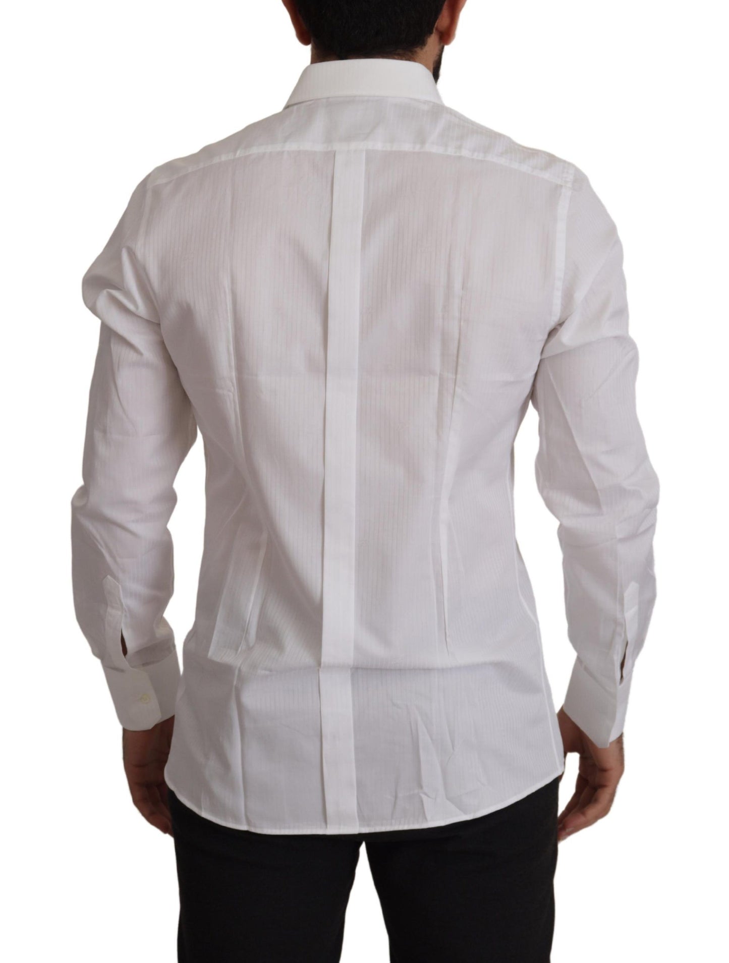 Elegant White Cotton Dress Shirt