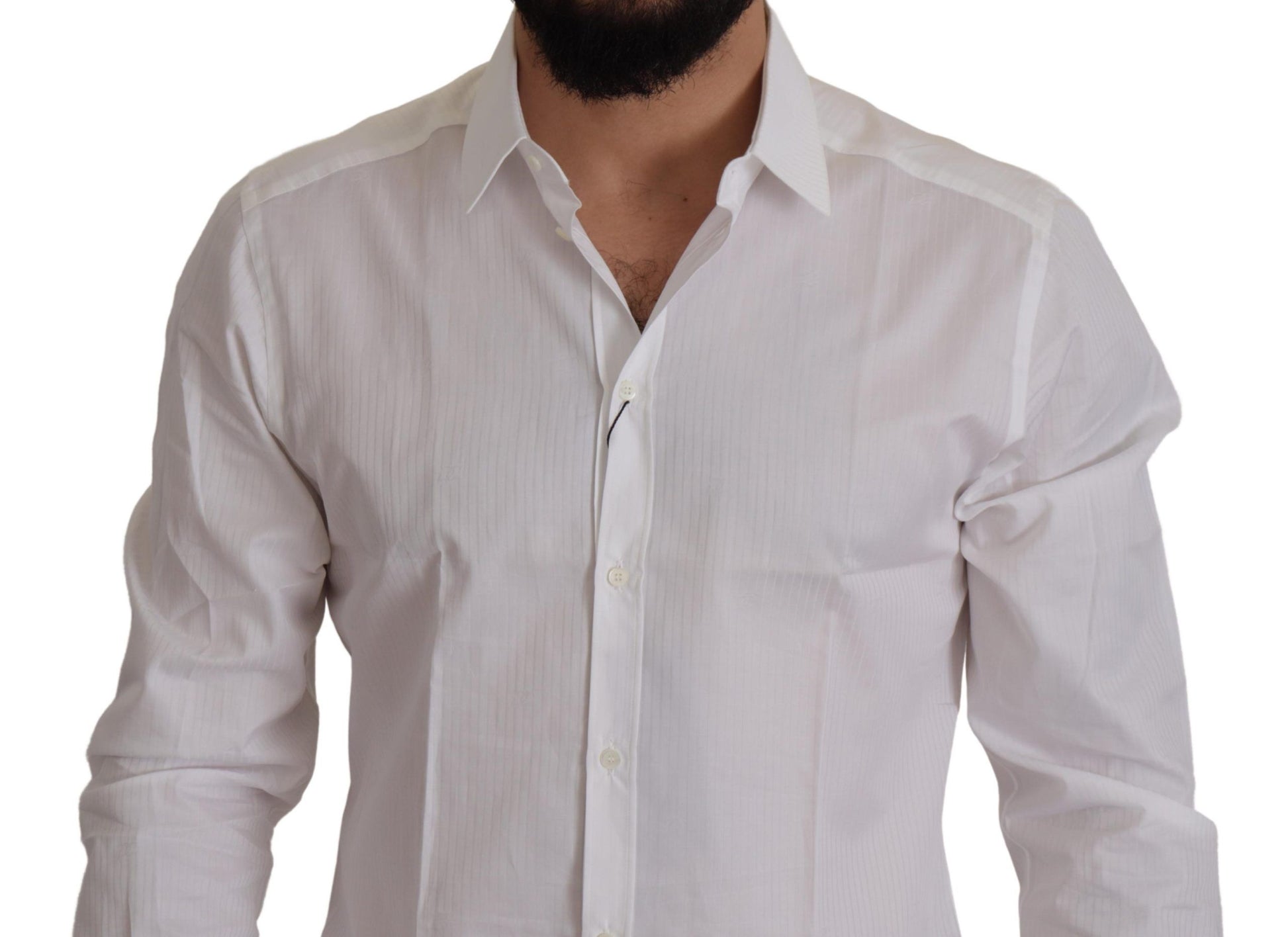 Camisa de vestir elegante de algodón blanca