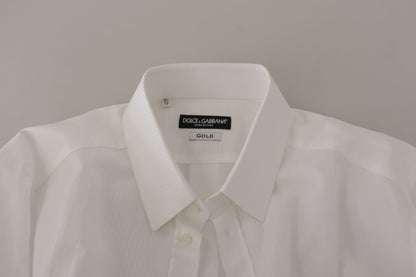 Camisa de vestir elegante de algodón blanca