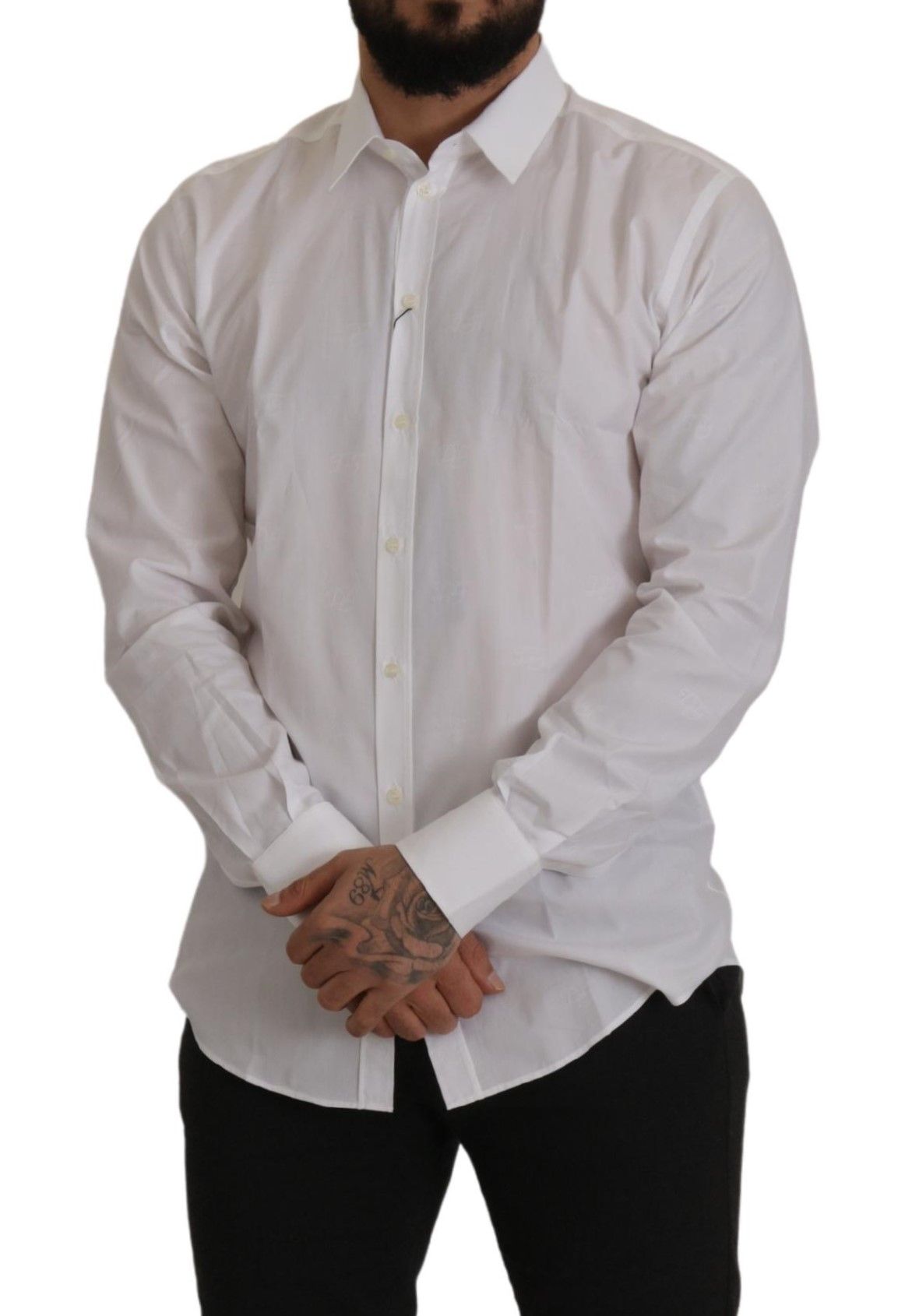 Camisa de vestir Martini blanca elegante y ajustada