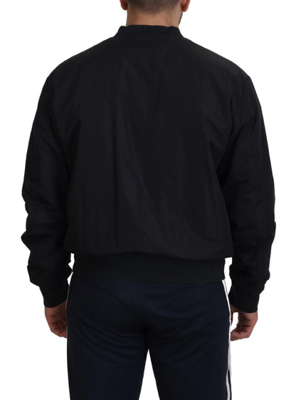 Elegante chaqueta bomber negra