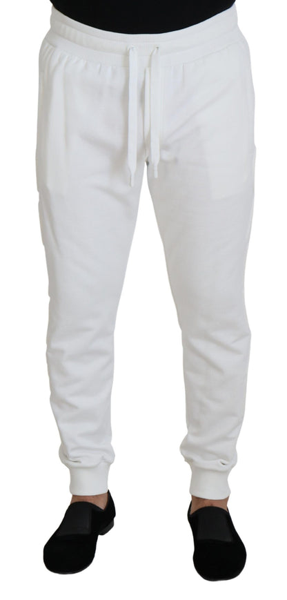 Elegante witte katoenen joggingbroek