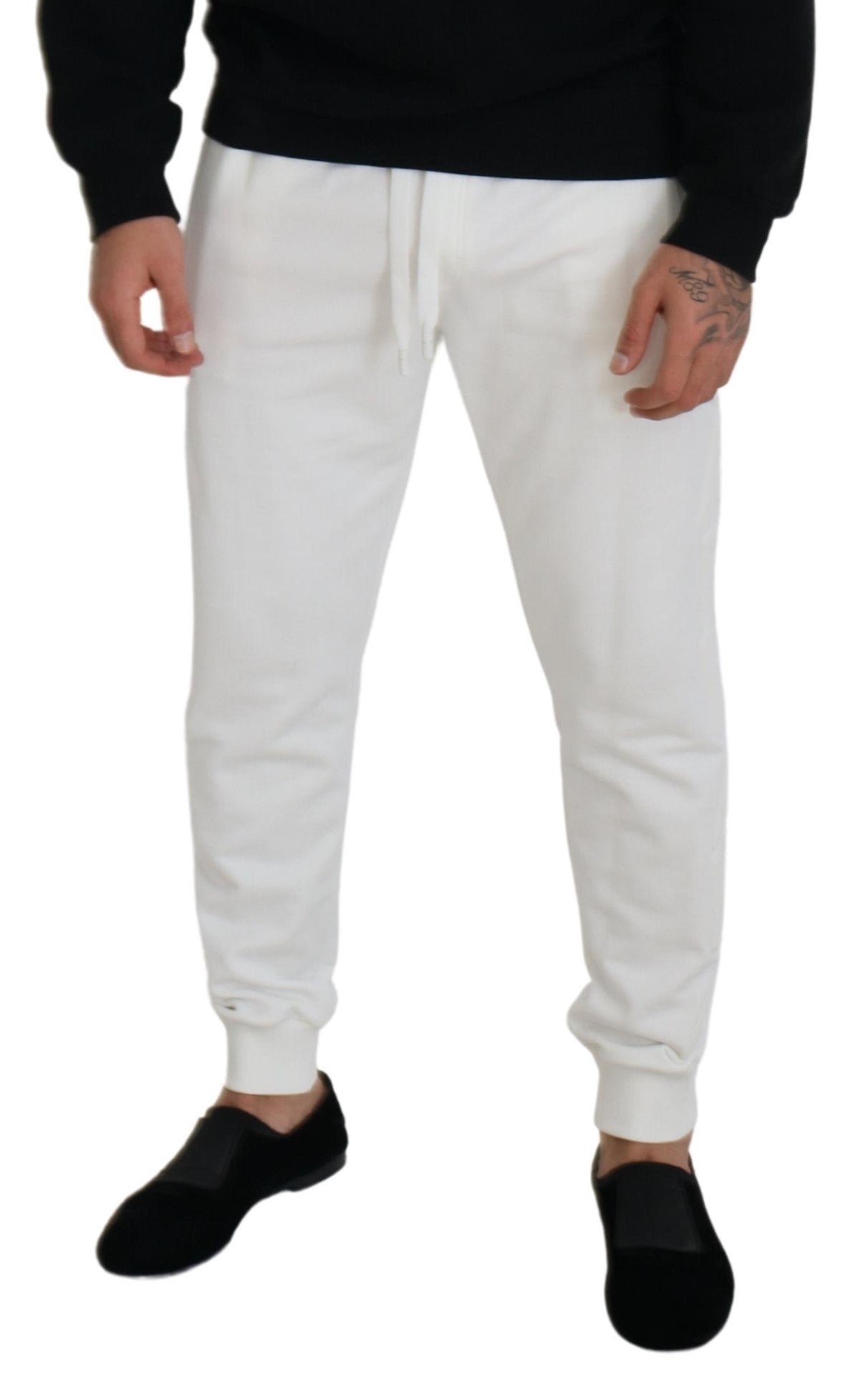 Elegante witte katoenen joggingbroek