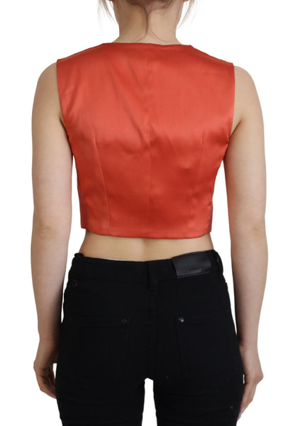 Elegant Orange Silk Waistcoat