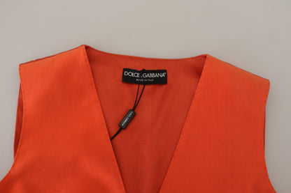 Elegant oranje zijden gilet