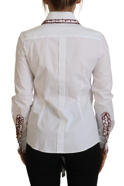 Elegante witte katoenen polotop