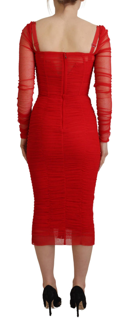 Elegante rode bodycon schede jurk