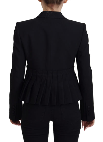 Elegante zwarte stretchwollen blazer