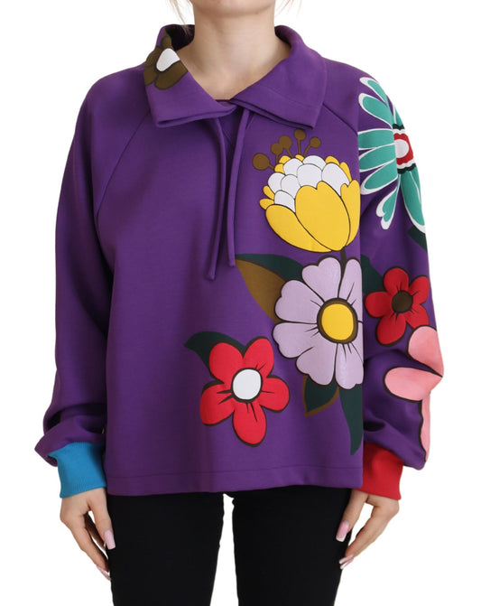 Jersey elegante con estampado floral morado