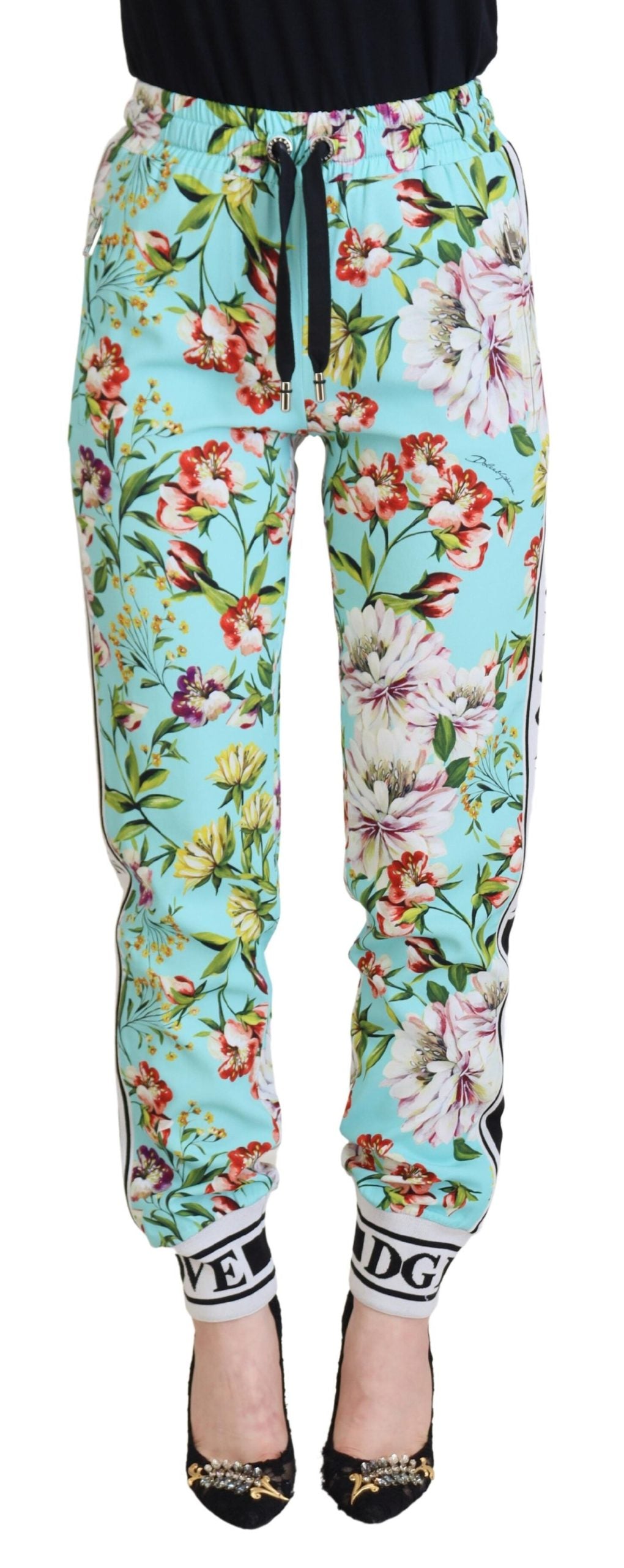 Veelkleurige bloemen joggingbroek broek