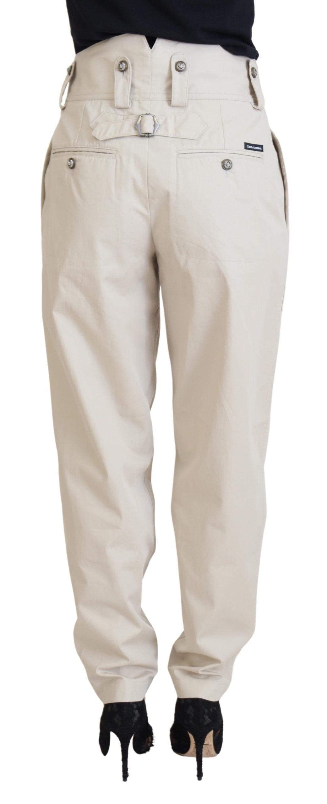 Pantalones elegantes de algodón beige para una comodidad elegante