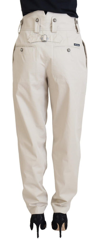 Chique beige katoenen broek voor elegant comfort