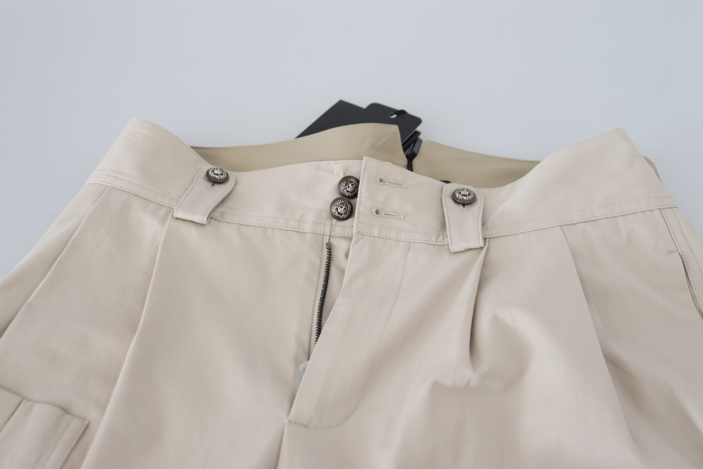 Chique beige katoenen broek voor elegant comfort