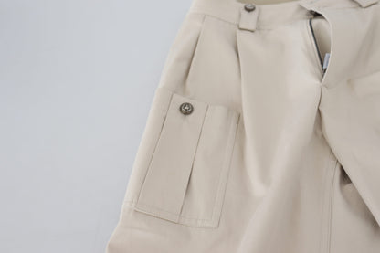 Chique beige katoenen broek voor elegant comfort