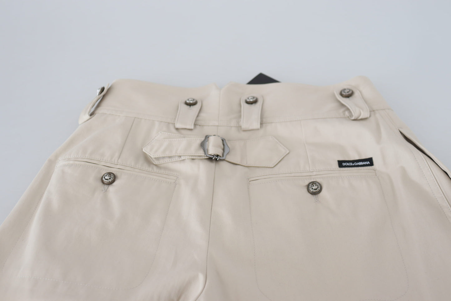 Pantalones elegantes de algodón beige para una comodidad elegante