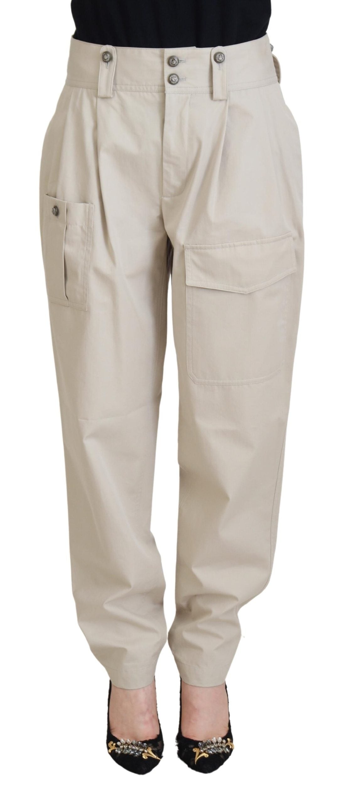 Elegante beige katoenen broek