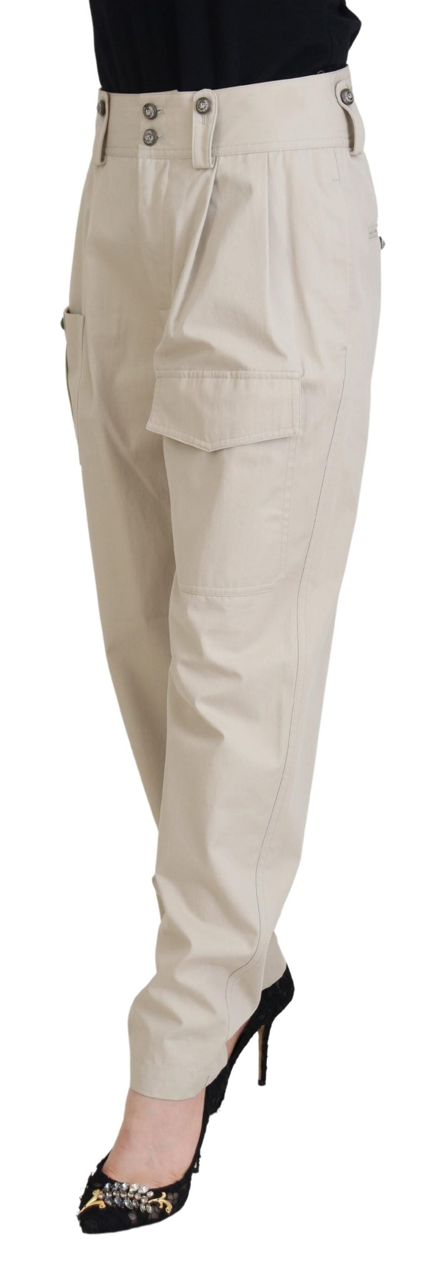 Elegante beige katoenen broek