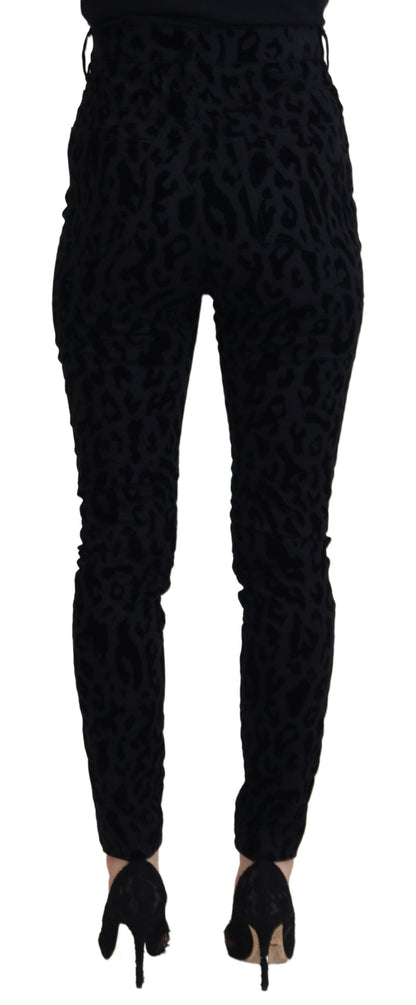 Chic Leopard Print Denim Elegance