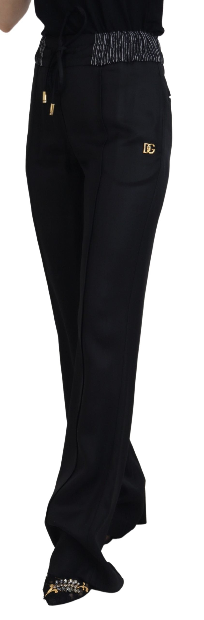 Elegant Black Cotton Pants