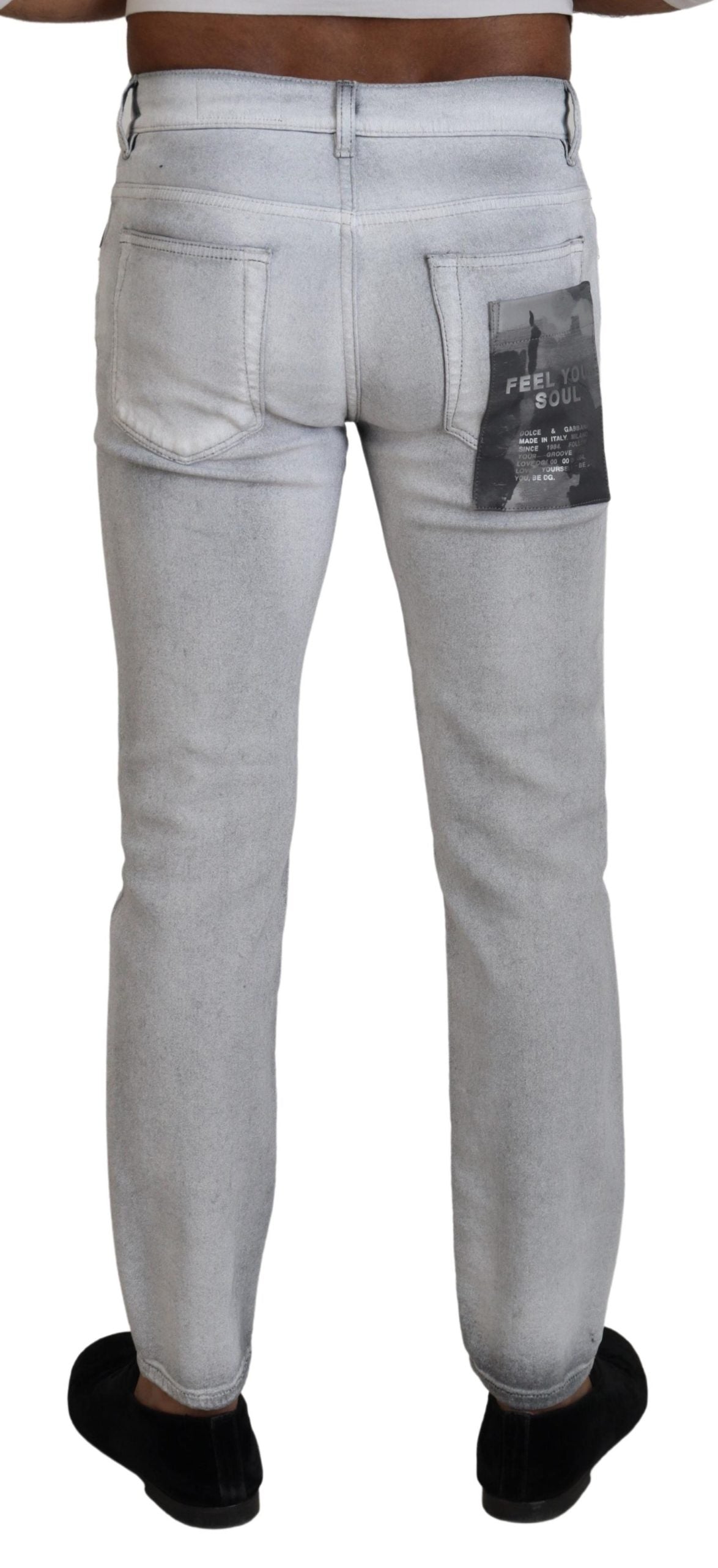 Pantalones elegantes de mezcla de algodón lavado gris