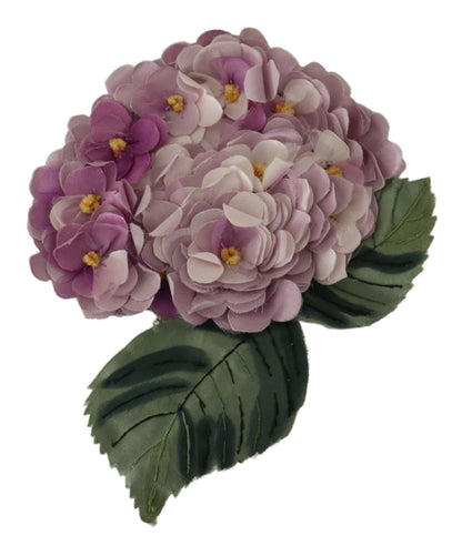 Elegante paarse bloemen zijdemix broche