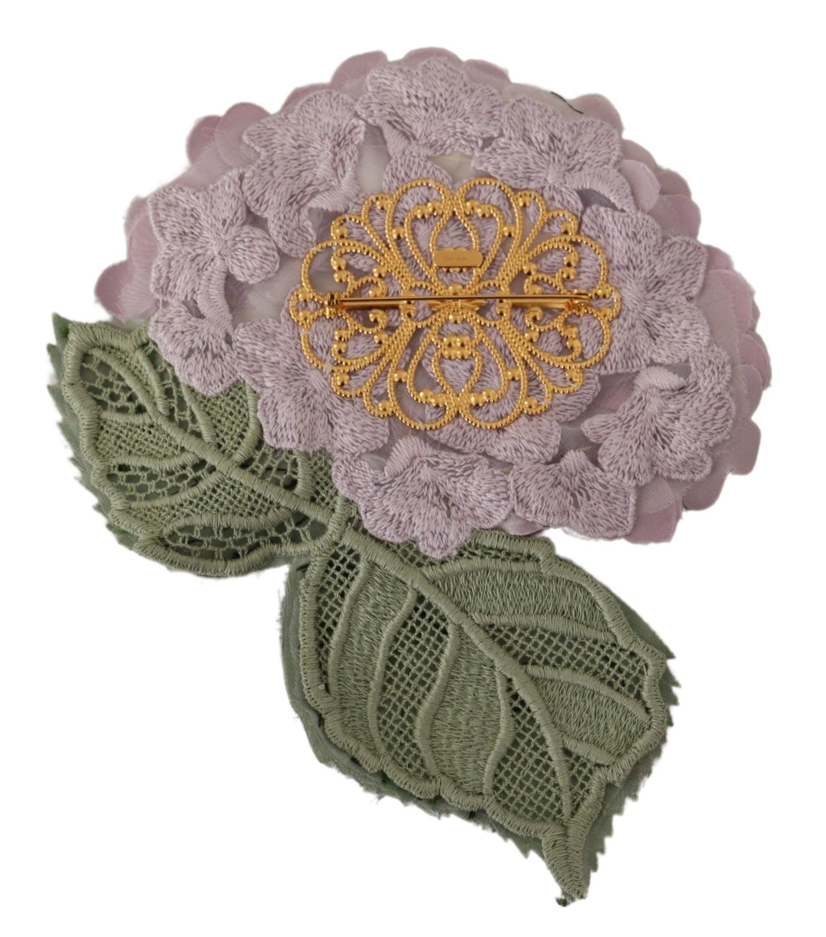 Elegante paarse bloemen zijdemix broche