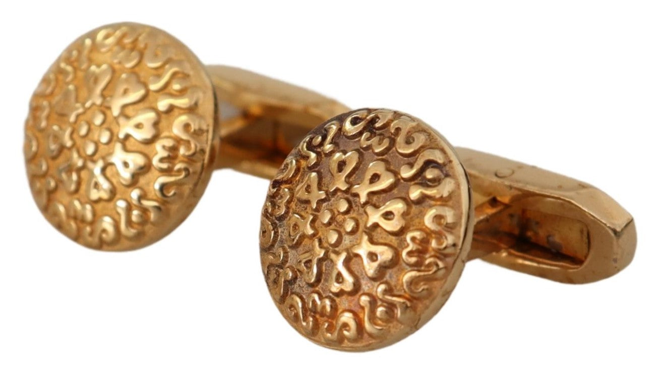 Elegant Gold Plated Brass Men's Cufflinks