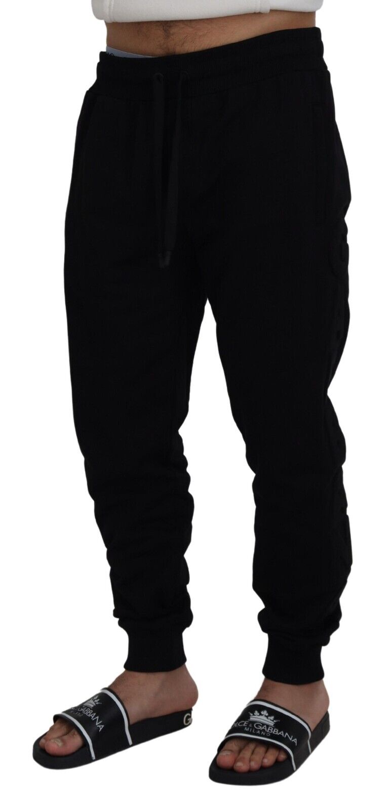 Elegantes pantalones jogger de algodón negros