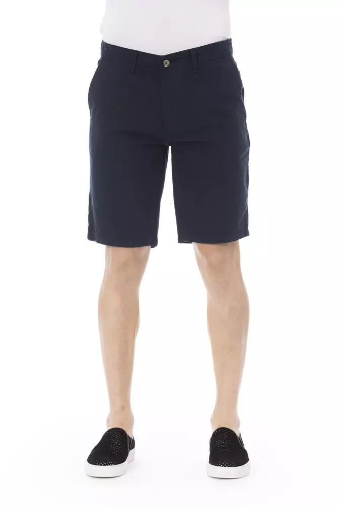 Elegante bermudashort in effen blauw