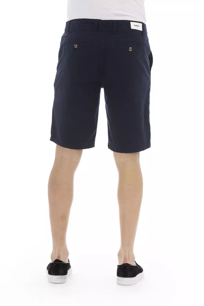 Elegante bermudashort in effen blauw