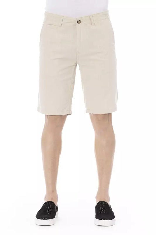 Beige katoenen bermudashort