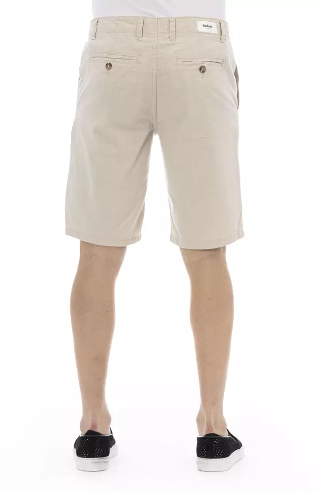 Beige katoenen bermudashort