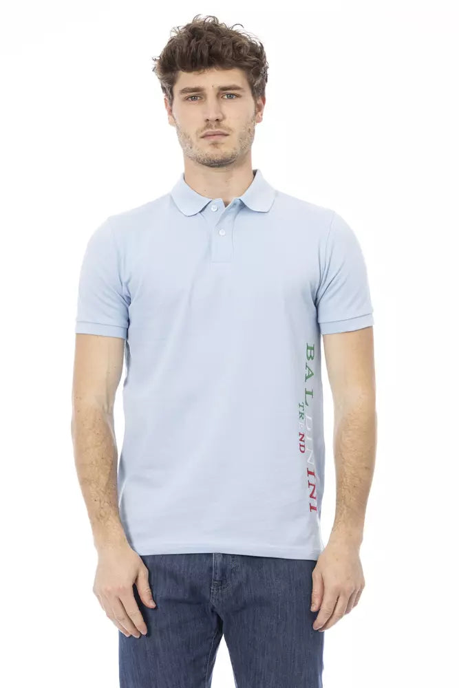 Chique lichtblauw geborduurd poloshirt