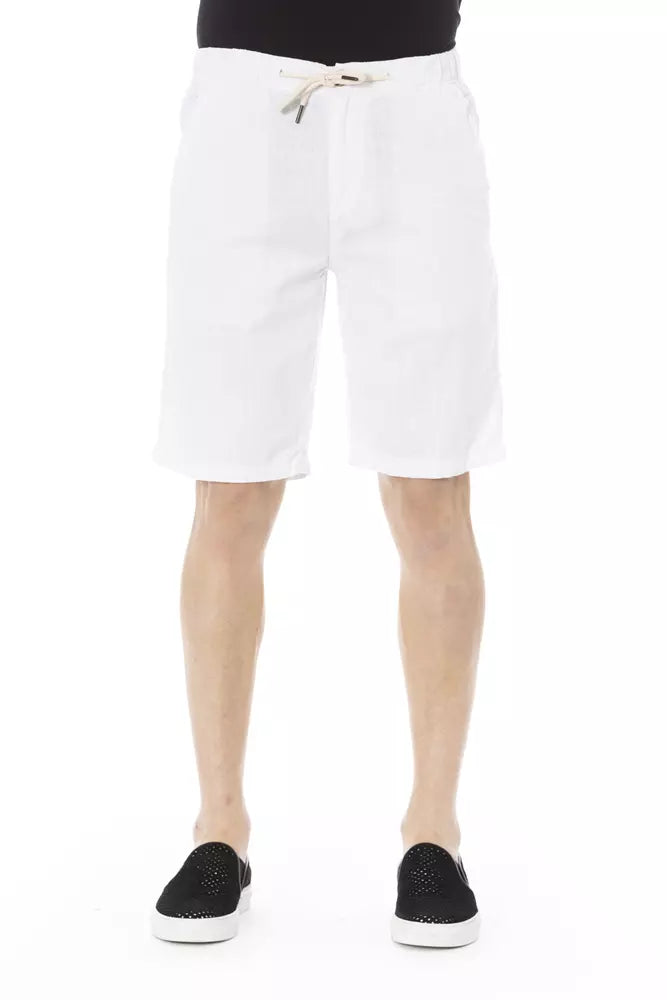 Elegante witte katoenen bermudashort