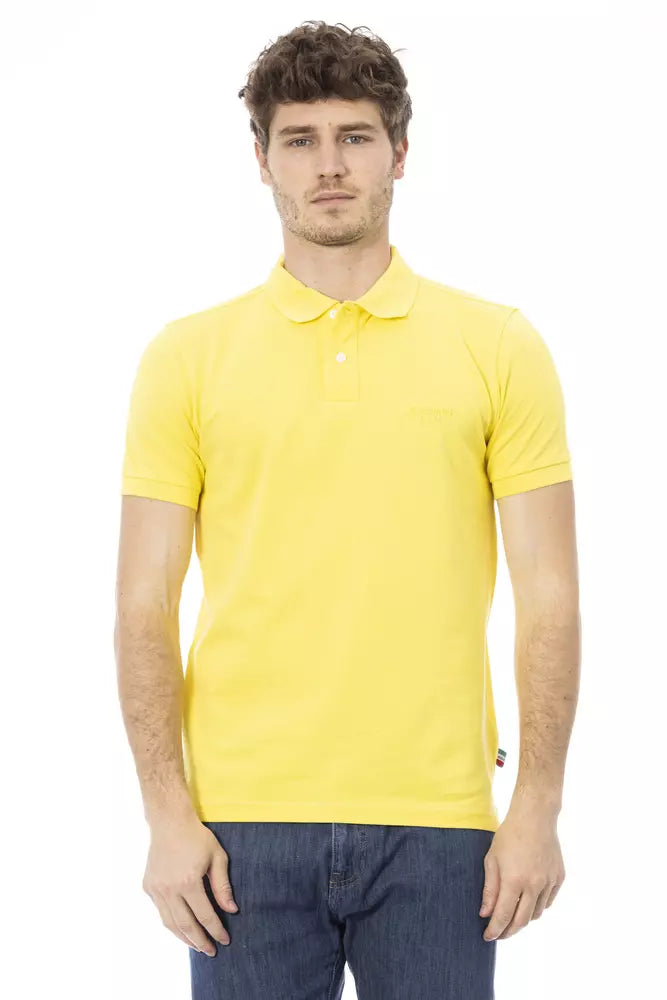 Polo de algodón amarillo sol con bordado elegante