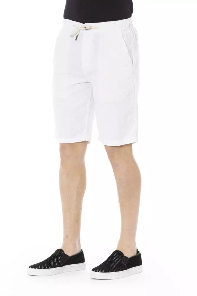 Elegante witte katoenen bermudashort