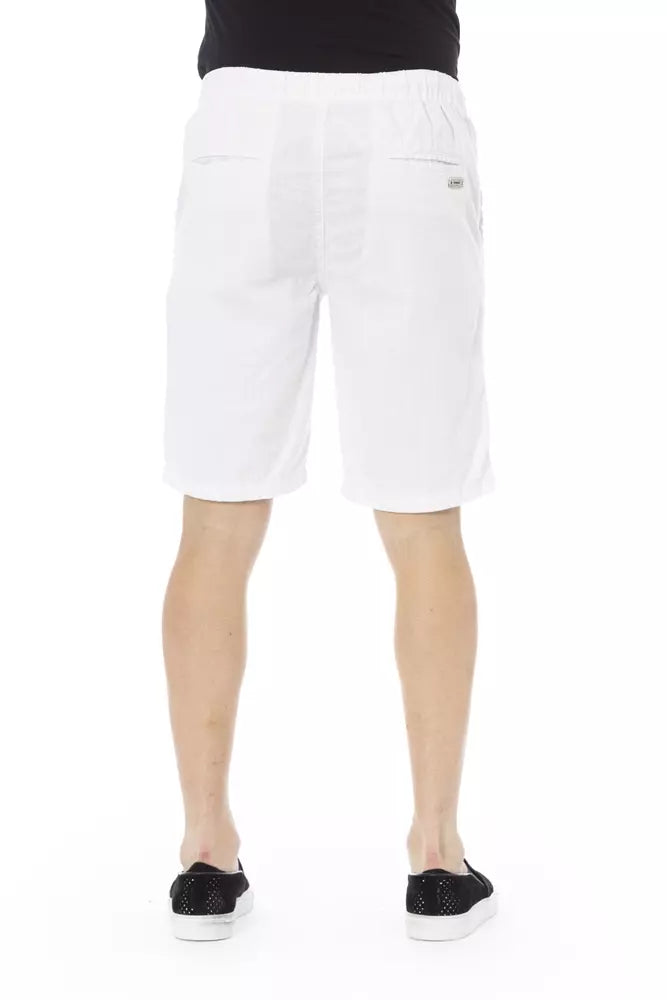 Elegante witte katoenen bermudashort