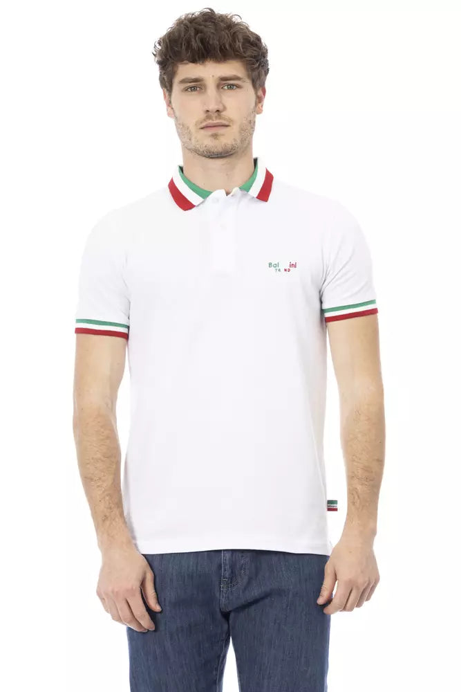 Chique poloshirt met driekleurige kraag