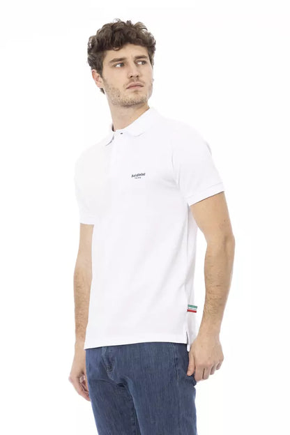 Polo elegante de algodón blanco con bordado elegante