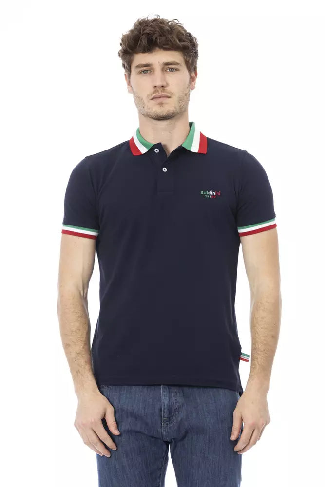 Polo De Algodón Con Cuello Tricolor