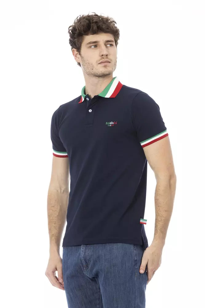 Polo De Algodón Con Cuello Tricolor